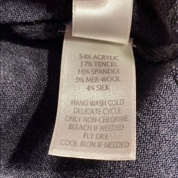 Ecru metal Mesh Trim V-Neck Tunic Sweater Gray - Picture 9 of 9